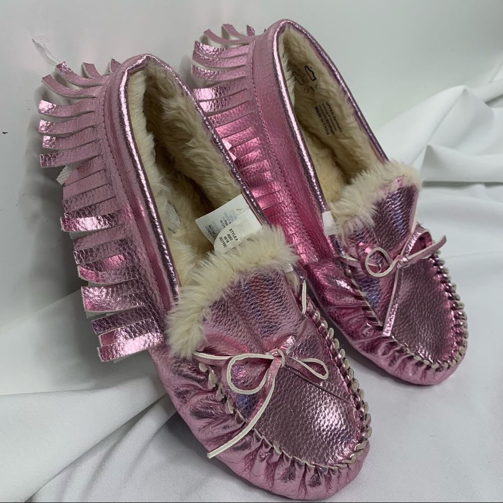 Jcrew pink metalic moccasin slippers - Picture 9 of 14